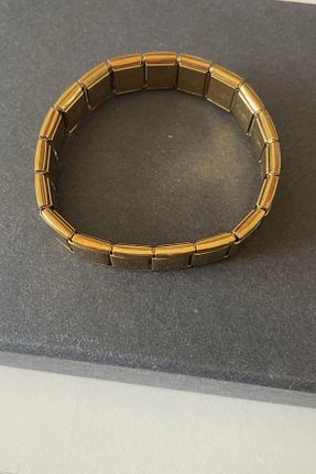 دستبند استیل (فولاد) طلائی زنانه استیل (فولاد) ELMATOLYE - کد 843399388