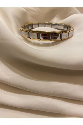 دستبند استیل طلائی زنانه فولاد ( استیل ) کد 774952606
