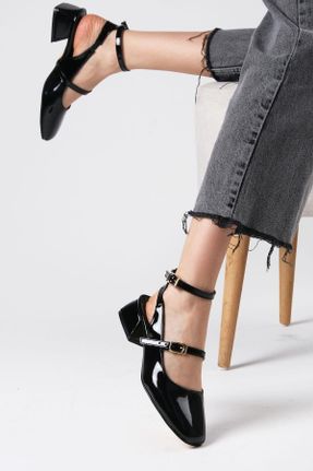 کفش پاشنه بلند کلاسیک مشکی زنانه چرم مصنوعی پاشنه ساده پاشنه کوتاه ( 4 - 1 cm ) کد 831572119