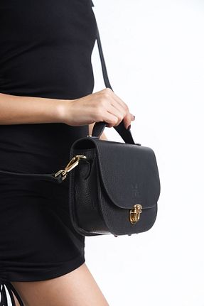 کیف دوشی مشکی زنانه چرم خالص MOORBAG - کد 783850349