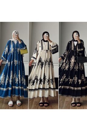 لباس مشکی زنانه بافتنی ویسکون اورسایز آستین-بلند کد 831456267