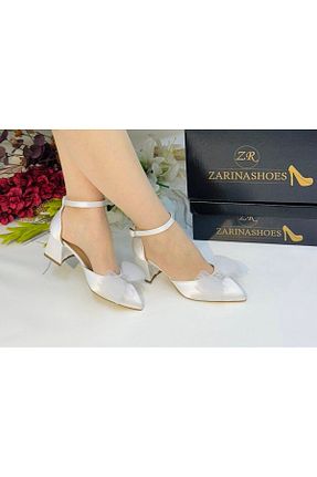 کفش مجلسی سفید زنانه پاشنه ضخیم پاشنه متوسط ( 5 - 9 cm ) کد 843560605