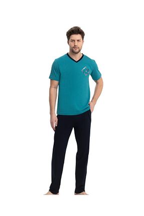 ست لباس راحتی فیروزه ای مردانه چاپی Erse - کد 843584728
