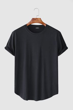 تی شرت طوسی مردانه اسلیم فیت یقه گرد تکی بیسیک کد 750016701