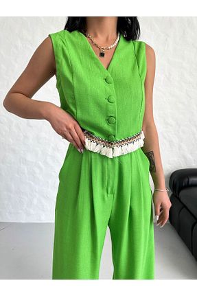 ست بالاتنه و پائین تنه سبز زنانه بافتنی LAMİFUSTORE - کد 833257364