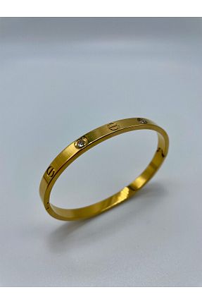 دستبند استیل (فولاد) طلائی زنانه استیل ضد زنگ Home - کد 843795644