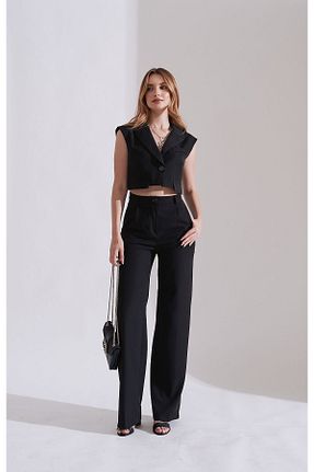 ست بالاتنه و پائین تنه مشکی زنانه بافتنی Rabia Çelik - کد 833274106