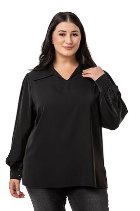 بلوز سایز بزرگ مشکی زنانه سایز بزرگ DISENTIS MODEST - کد 843821499