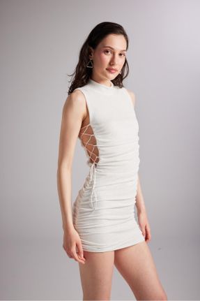 لباس سفید زنانه بافتنی پلی استر رگولار اداری کد 812336000