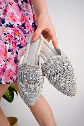 دمپائی طوسی زنانه پاشنه تخت diya shoes - کد 842789390