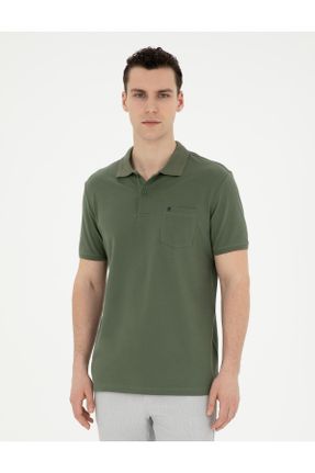 تی شرت سبز مردانه رگولار یقه پولو کد 833421779