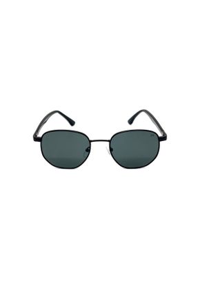 عینک آفتابی مشکی زنانه 51 UV400 فلزی مات هندسی کد 833506045