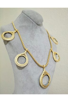 گردنبند جواهر طلائی زنانه برنز کد 788669671