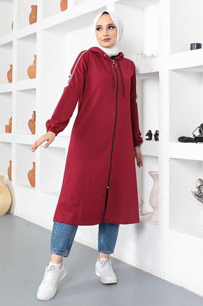 کلاه و ابایا زرشکی زنانه بافت Moda Ebva - کد 843797386