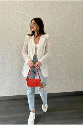 کت سایز بزرگ نباتی زنانه دانتل MODAALFABE - کد 843714026
