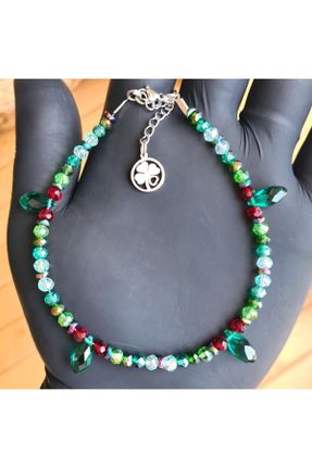 خلخال جواهری سبز زنانه فولاد ( استیل ) کد 742889760