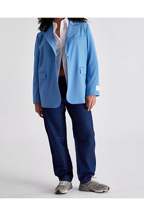 کت بلیزر آبی زنانه مخلوط ویسکون ozze butik - کد 749876895