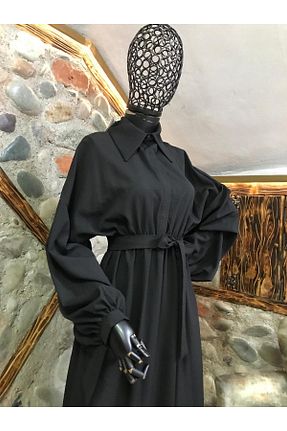 لباس حجاب مشکی زنانه اورسایز Ahel Tasarım - کد 843535084