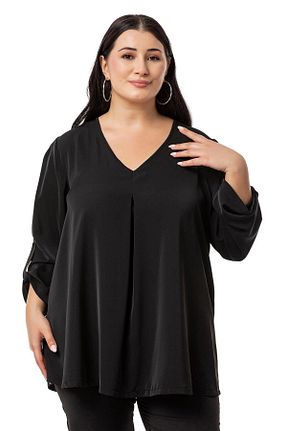 بلوز سایز بزرگ مشکی زنانه سایز بزرگ DISENTIS MODEST - کد 843473441