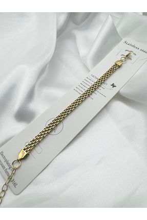دستبند استیل (فولاد) طلائی زنانه استیل (فولاد) nidistore - کد 842889556