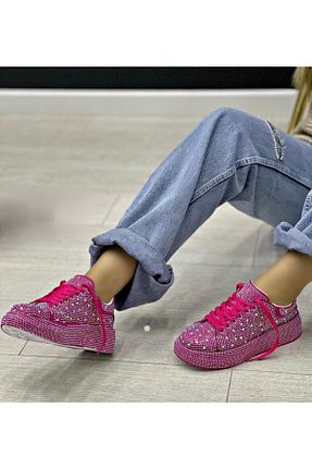 کفش اسنیکر صورتی زنانه بند دار ROSA SHOES - کد 727632520