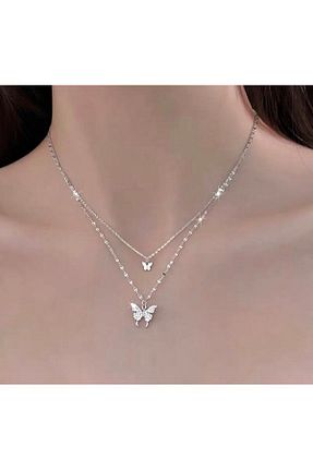 گردنبند جواهر زنانه روکش نقره Porlash - کد 843294231