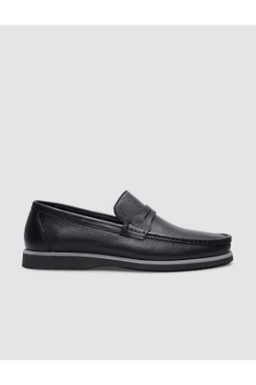 کفش کژوال مشکی مردانه چرم طبیعی پاشنه کوتاه ( 4 - 1 cm ) پاشنه ساده کد 813950070