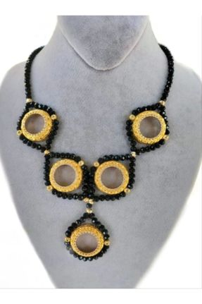 گردنبند جواهر مشکی زنانه پوشش لاکی کد 670683269