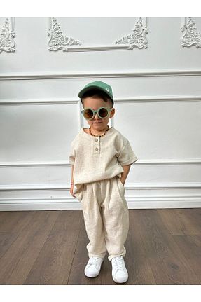 ست بالاتنه و پائین تنه بژ بچه گانه بافتنی bohemiankids baby wear - کد 827664430