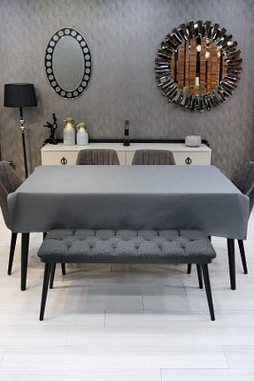 رومیزی طوسی پنبه ای sevilya - کد 843787181