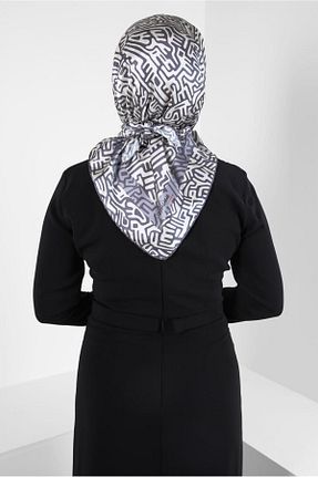 روسری طوسی پلی استر Alvina - کد 817462090
