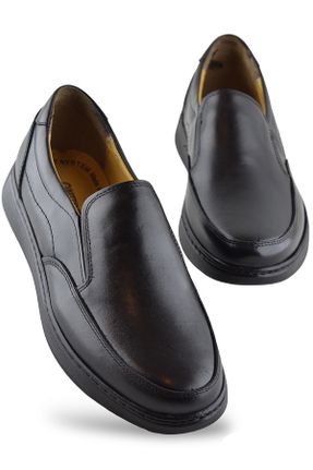 کفش کلاسیک مشکی مردانه چرم طبیعی پاشنه کوتاه ( 4 - 1 cm ) کد 806375776