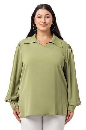 بلوز سایز بزرگ سبز زنانه سایز بزرگ DISENTIS MODEST - کد 843820234