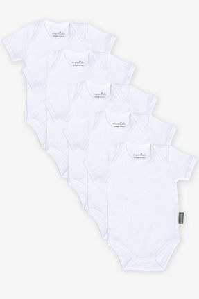بادی و سرهمی نوزادی سفید بچه گانه %100 پنبه Messido - کد 839460530