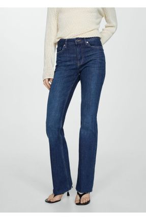 شلوار جین آبی زنانه پاچه رگولار استاندارد کد 788443459