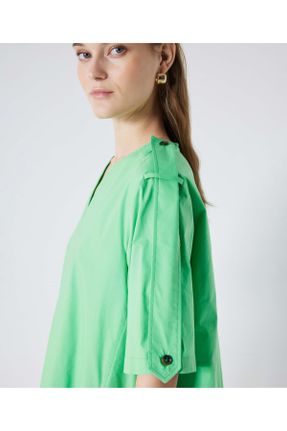 لباس سبز زنانه بافتنی آستین-کوتاه کد 817558087