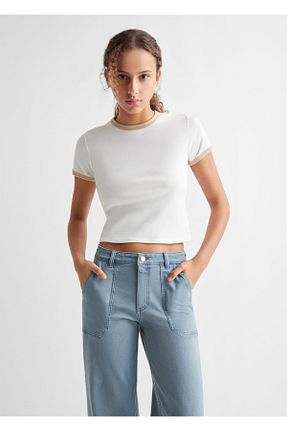 شلوار جین آبی زنانه رگولار MANGO Teen - کد 820220942