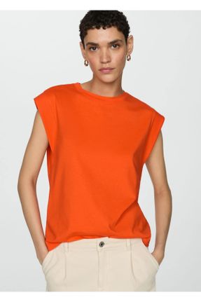 تی شرت نارنجی زنانه رگولار یقه خدمه کد 831807758