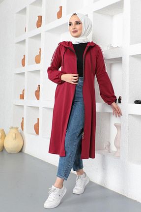 کلاه و ابایا زرشکی زنانه بافت Moda Ebva - کد 843797386