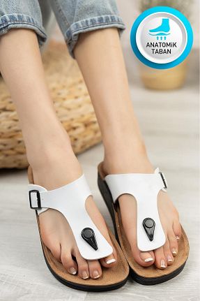 دمپائی سفید زنانه چرم مصنوعی diya shoes - کد 843852834