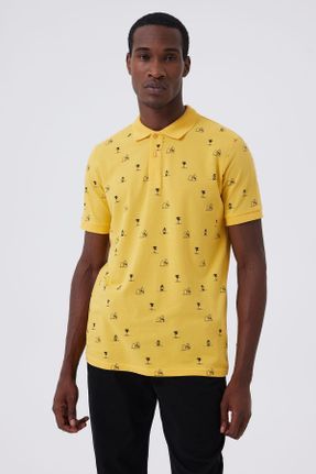 تی شرت زرد مردانه رگولار کد 757305577