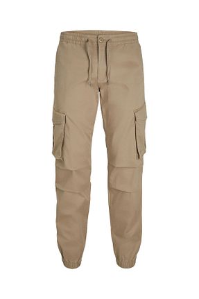 شلوار قهوه ای مردانه پنبه - الاستین Jack & Jones - کد 843221845