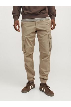 شلوار قهوه ای مردانه پنبه - الاستین Jack & Jones - کد 843221845