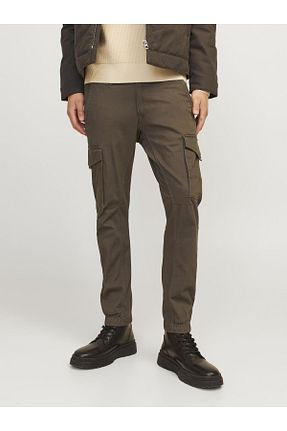 شلوار قهوه ای مردانه پنبه - الاستین Jack & Jones - کد 843223375