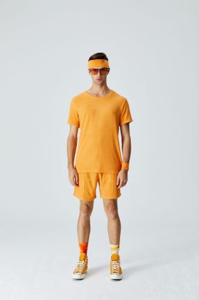 تی شرت نارنجی مردانه پنبه (نخی) کد 761370082