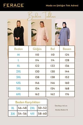 لباس حجاب طوسی زنانه سایز بزرگ Ferace - کد 698375529