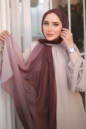 روسری قهوه ای شیفون Stella - کد 841670070