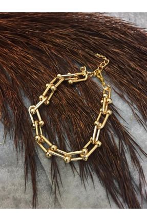 دستبند جواهر طلائی زنانه روکش طلا کد 63361594