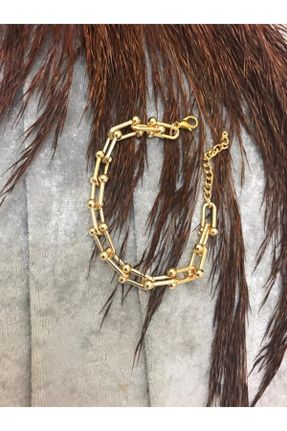 دستبند جواهر طلائی زنانه روکش طلا کد 63361594