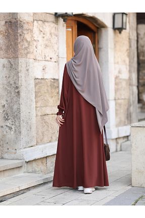 کلاه و ابایا زرشکی زنانه بافتنی İPEKSTİL - کد 843417241